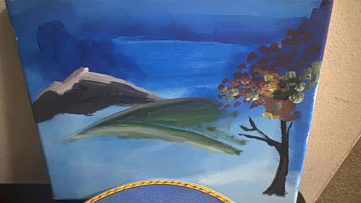 Painting in progress.  Landscaspe