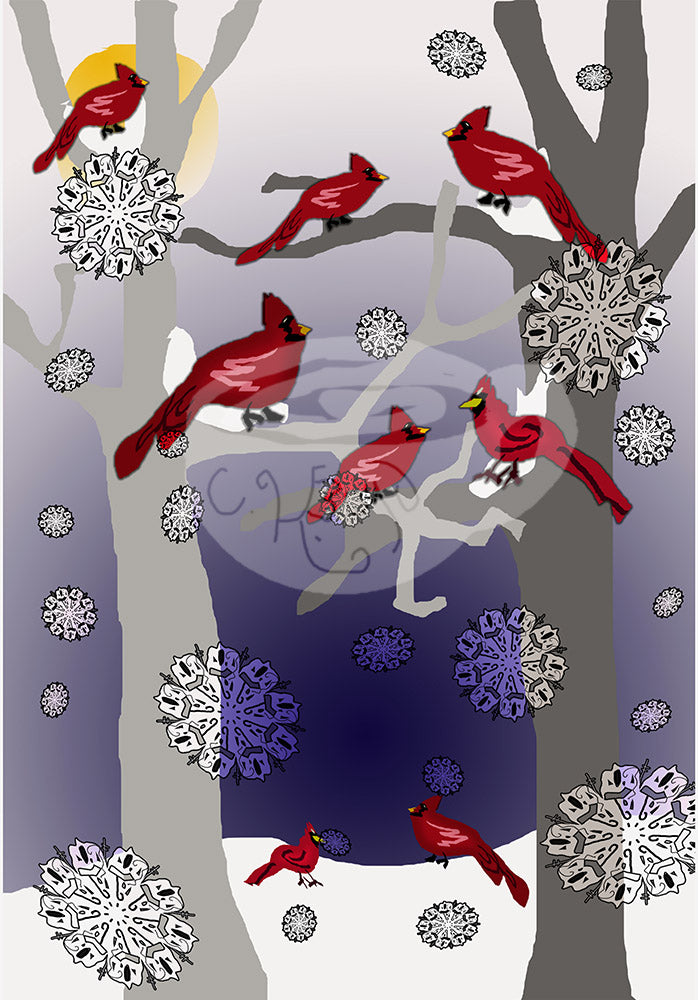 Digital product Cardinals In The Snow