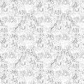 Digital product Floral Line Art Pattern